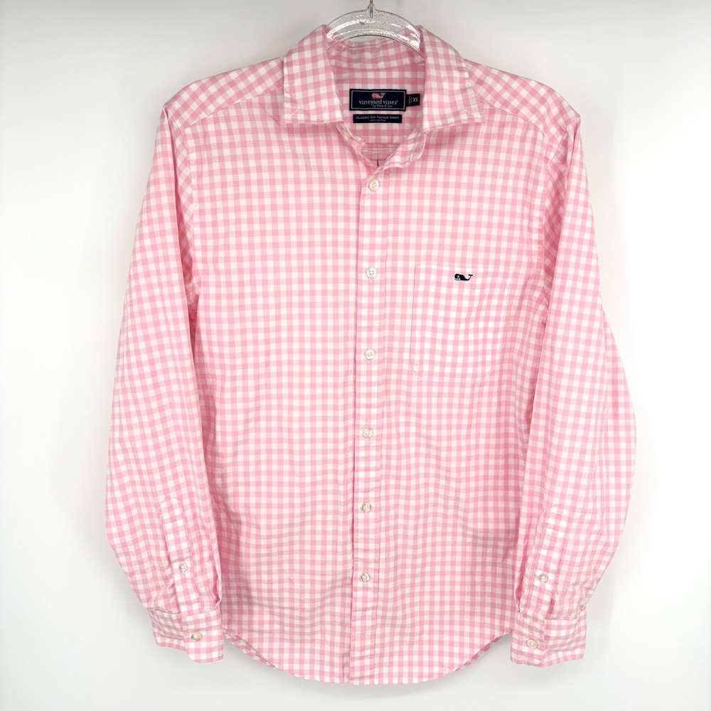 Vineyard Vines Classic Fit‎ Tucker Shirt Gingham Button Down Pink XS Old Money